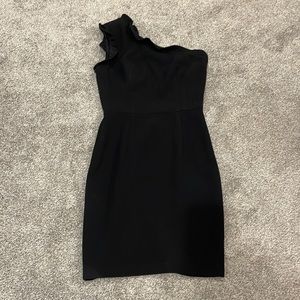 Black Halo Ruffled One Shoulder Dress